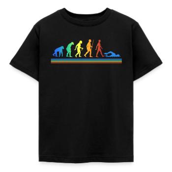 Schwimmer Evolution Freizeitsport Athleten - Kinder T-Shirt - Schwarz - Vorne - AI Model Kid Female (0cm)