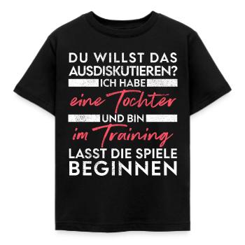 Du willst das ausdiskutieren - Vater Tochter - Kinder T-Shirt - Schwarz - Vorne - AI Model Kid Female (0cm)