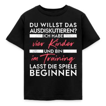 Du willst das ausdiskutieren - Vater Kinder - Kinder T-Shirt - Schwarz - Vorne - AI Model Kid Female (0cm)