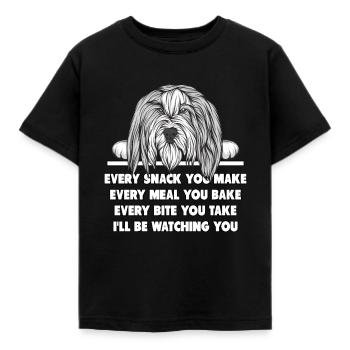 Bearded Collie - Kids' T-Shirt - black - Front - AI Model Kid Female (0cm)