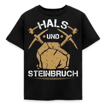 Hals Steinbruch Lustig Geologen Geologie - Kinder T-Shirt - Schwarz - Vorne - AI Model Kid Female (0cm)