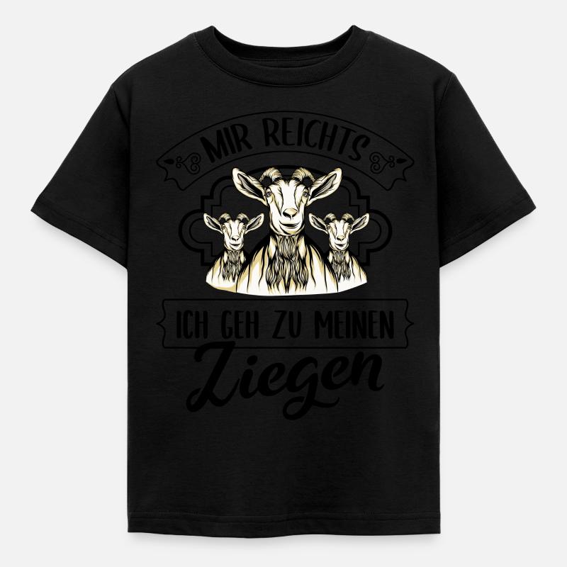 Ziege - Kinder T-Shirt - Schwarz