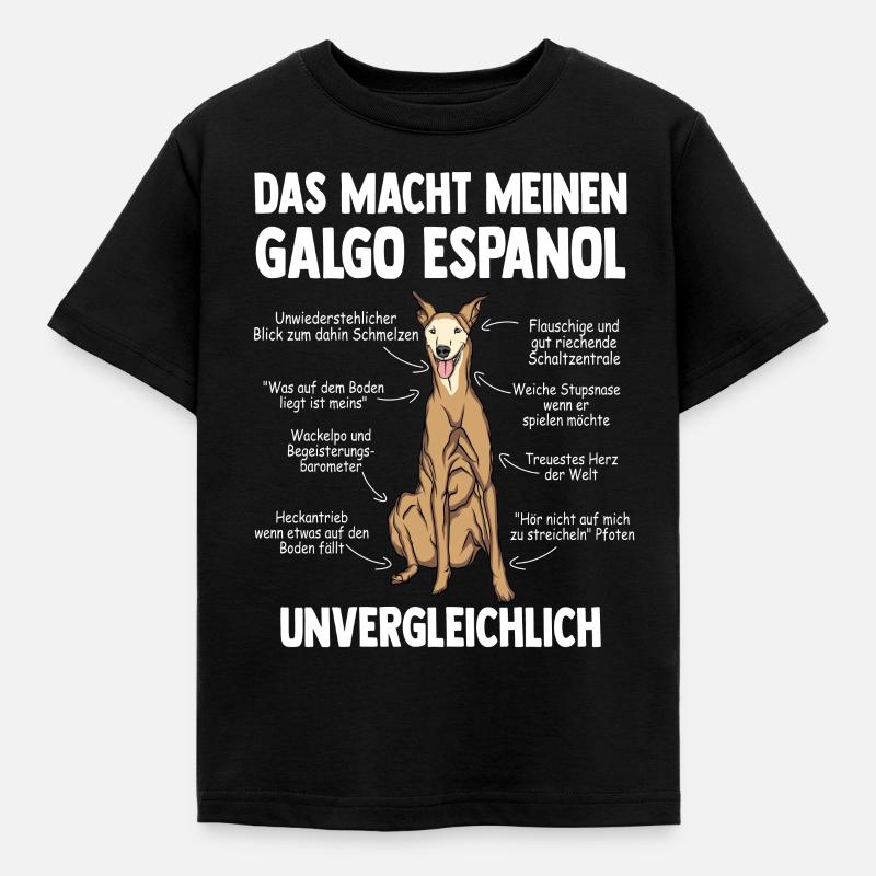 Windhund Galgo Espanol - Kinder T-Shirt - Schwarz