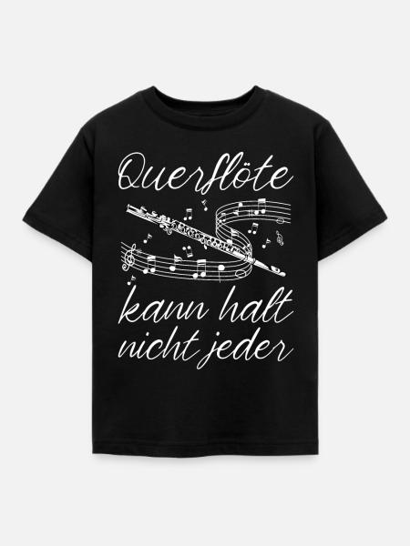 Querflöte - Kinder T-Shirt - Schwarz