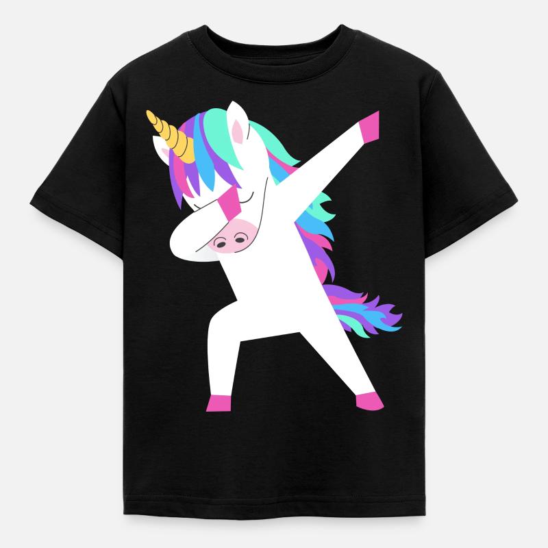 Einhorn Dab Dabbing Unicorn Geschenkidee - Kinder T-Shirt - Schwarz
