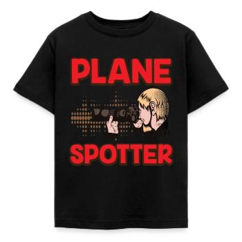 Planespotter Flugzeug Planespotting Flughafen - Kinder T-Shirt - Schwarz - Vorne - AI Model Kid Female (0cm)