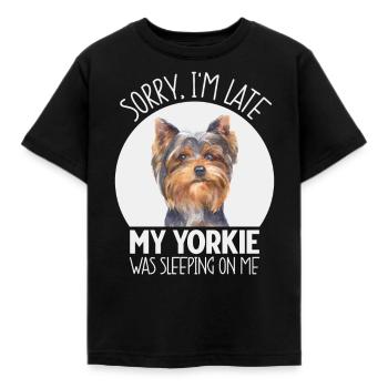 Yorkshire Terrier Dog Holder Funny Slogan - Kids' T-Shirt - black - Front - AI Model Kid Female (0cm)