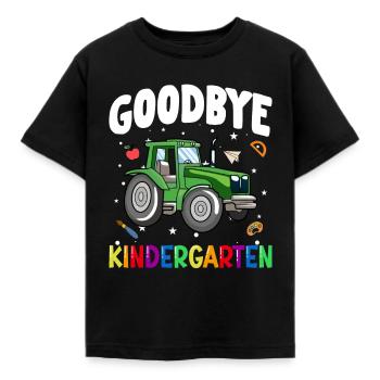 Goodbye Kindergarten Traktor Einschulung Schule - Kinder T-Shirt - Schwarz - Vorne - AI Model Kid Female (0cm)