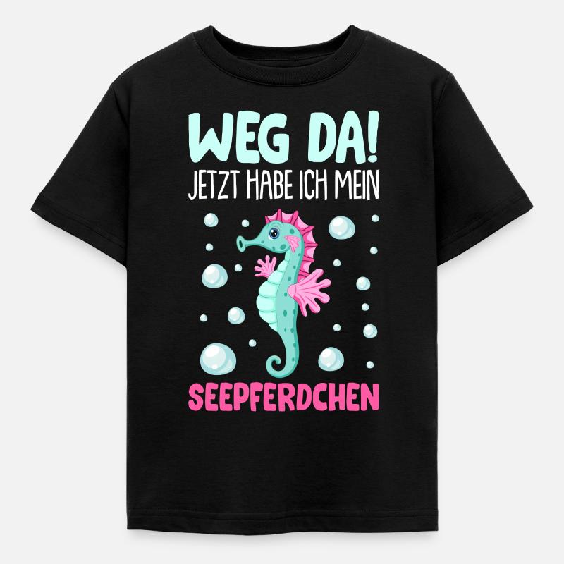 Seepferdchen Abzeichen Seepferdchen bestanden 2022 - Kinder T-Shirt - Schwarz