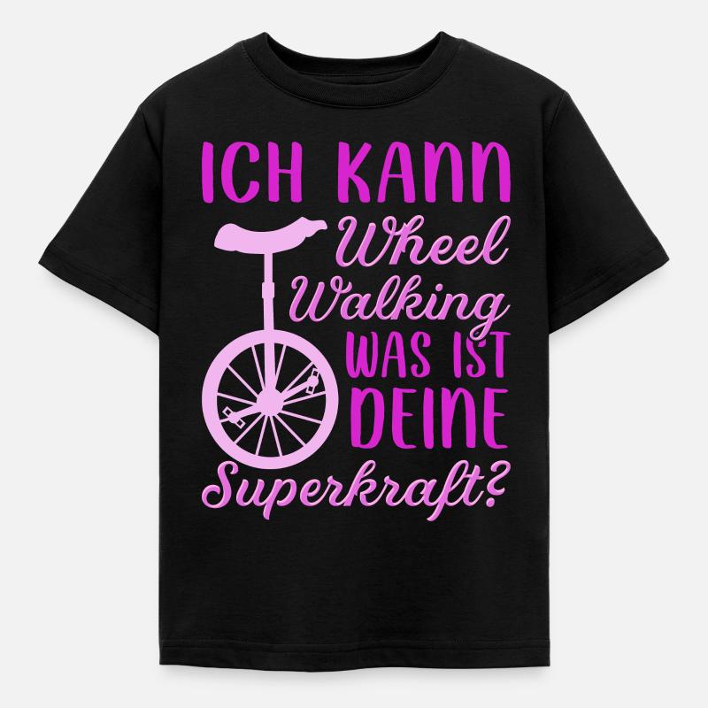 Einrad - Kinder T-Shirt - Schwarz