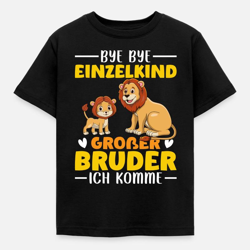 Großer Bruder 2023 Löwe Geschenk - Kinder T-Shirt - Schwarz