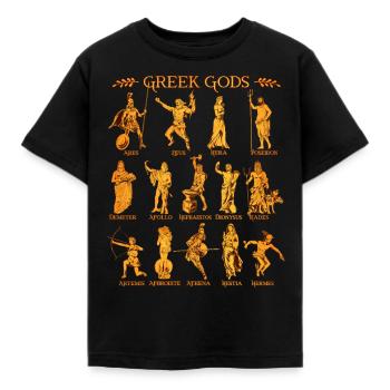 Götter der griechischen Mythologie - Kinder T-Shirt - Schwarz - Vorne - AI Model Kid Female (0cm)