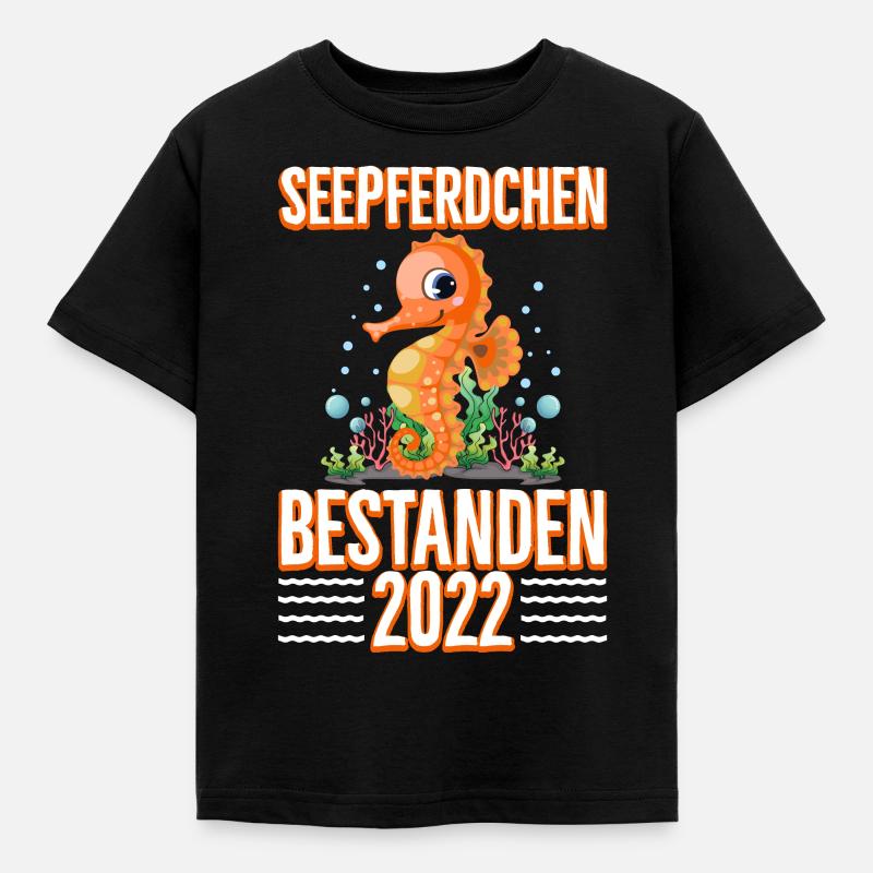 Seepferdchen bestanden - Kinder T-Shirt - Schwarz