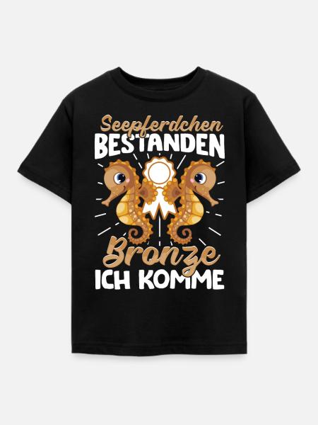 Seepferdchen bestanden - Kinder T-Shirt - Schwarz