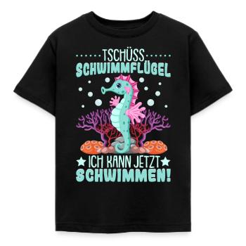 Seepferdchen bestanden - Kinder T-Shirt - Schwarz - Vorne - AI Model Kid Female (0cm)