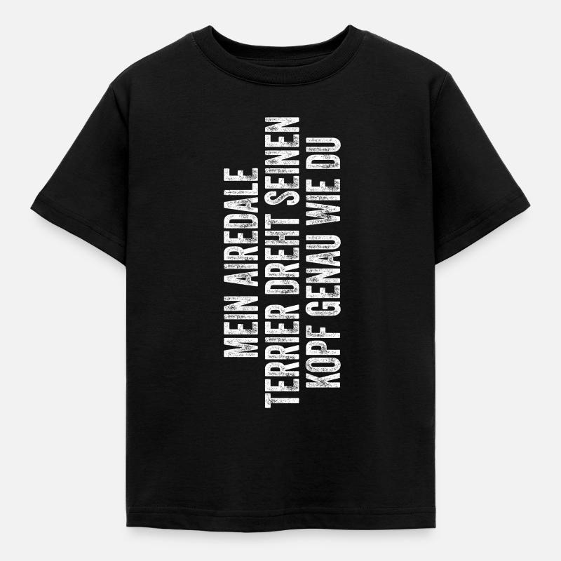 Airedale Terrier Geschenk Hunde - Kinder T-Shirt - Schwarz