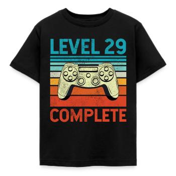 Level 29 Complete - Kinder T-Shirt - Schwarz - Vorne - AI Model Kid Female (0cm)