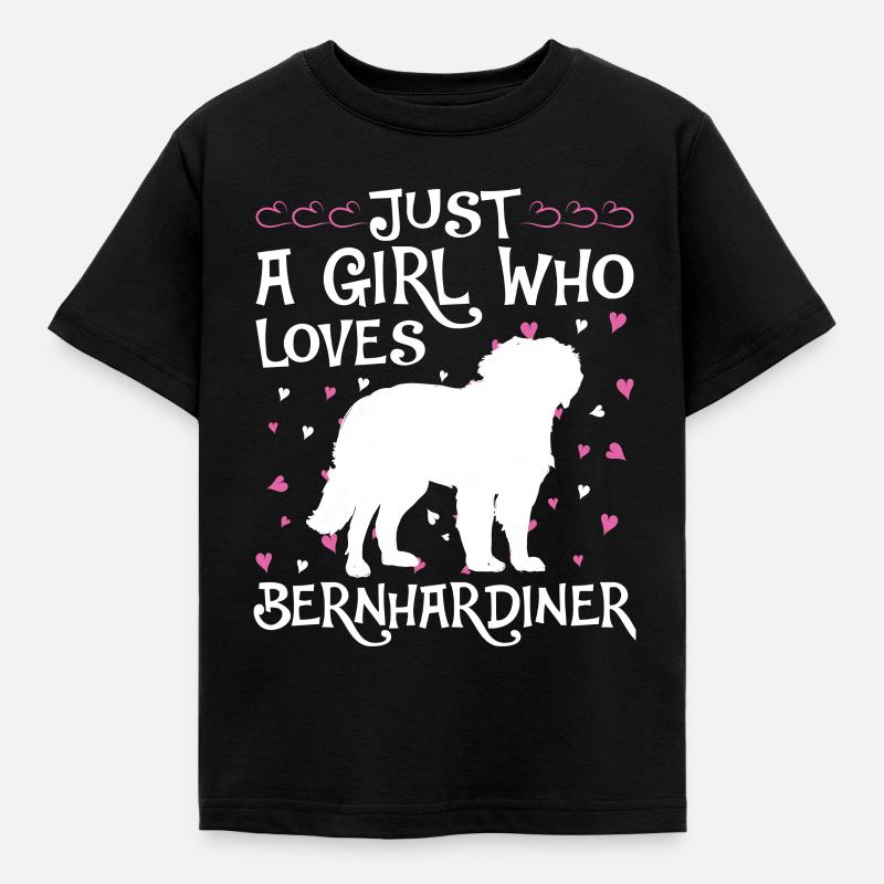 Chiens cadeaux Saint-Bernard - T-shirt Enfant - noir