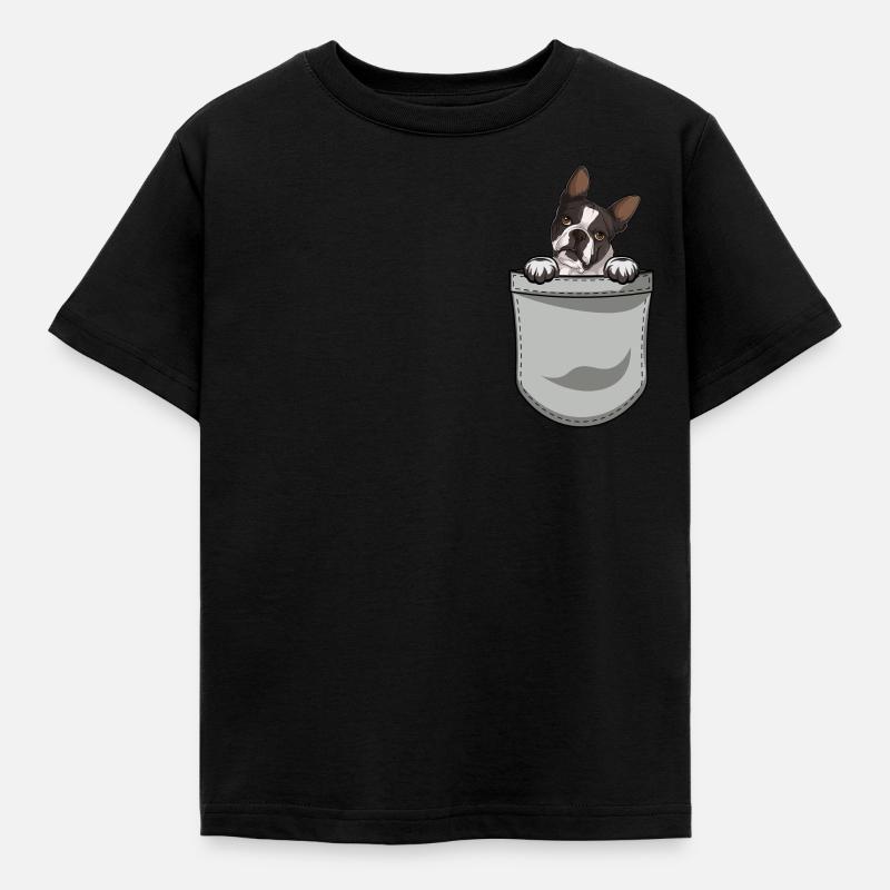 Boston Terrier Geschenk Hunde - Kinder T-Shirt - Schwarz
