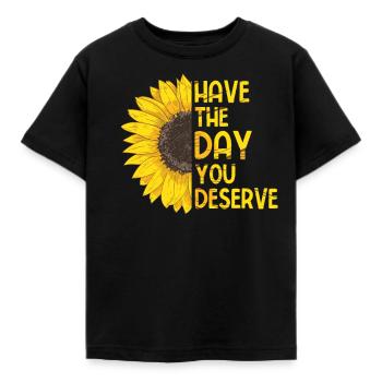 Ayez le jour où vous réservez le tournesol - T-shirt Enfant - noir - Devant - AI Model Kid Female (0cm)