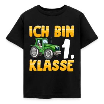 Ich bin 1. Klasse Einschulung Traktor - Kinder T-Shirt - Schwarz - Vorne - AI Model Kid Female (0cm)