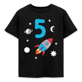 5. Geburtstag Weltraum Astronaut - Kinder T-Shirt - Schwarz - Vorne - AI Model Kid Female (0cm)