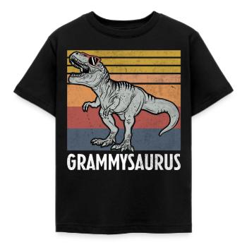 Grammysaurus Grandmother Dinosaur - Kids' T-Shirt - black - Front - AI Model Kid Female (0cm)