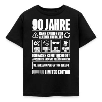 90. Geburtstag Männer Frauen Lustig 90 Jahre - Kinder T-Shirt - Schwarz - Vorne - AI Model Kid Female (0cm)