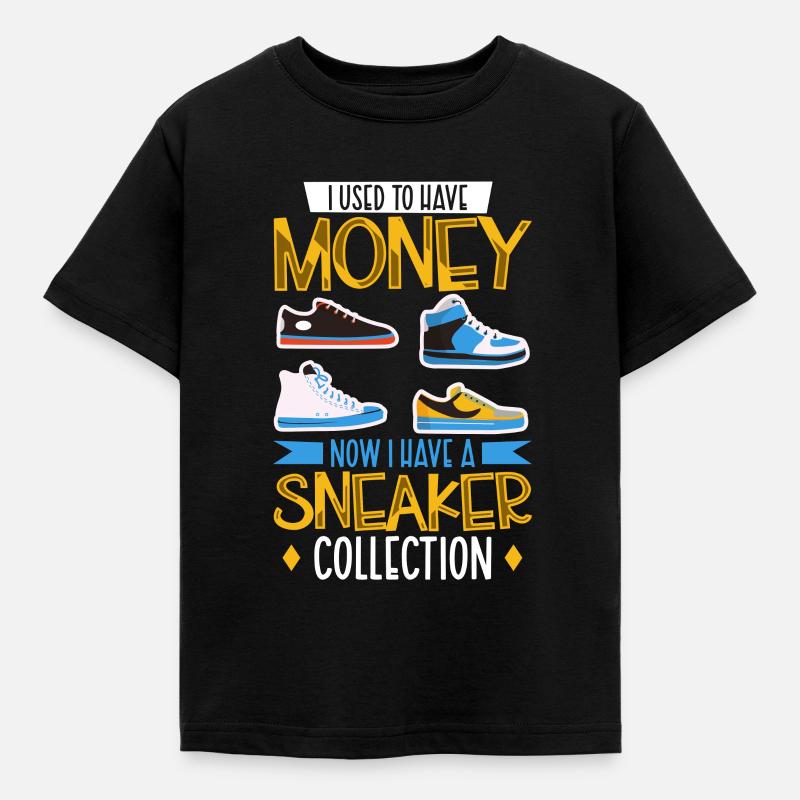 Ich habe eine Sneaker Sammlung - Kinder T-Shirt - Schwarz