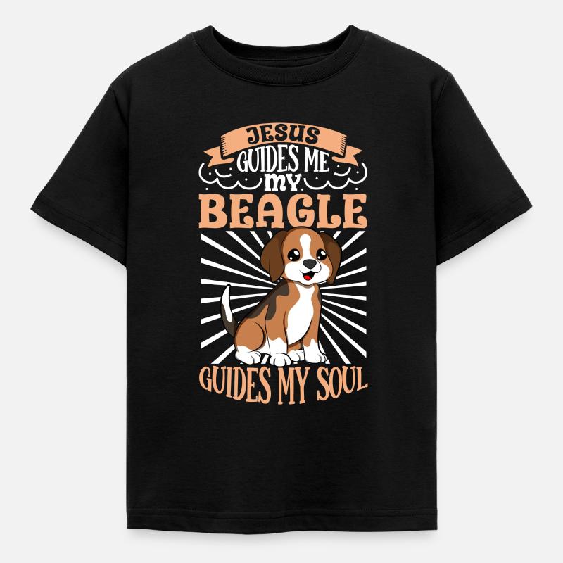 Jesus und mein Beagle - Kinder T-Shirt - Schwarz