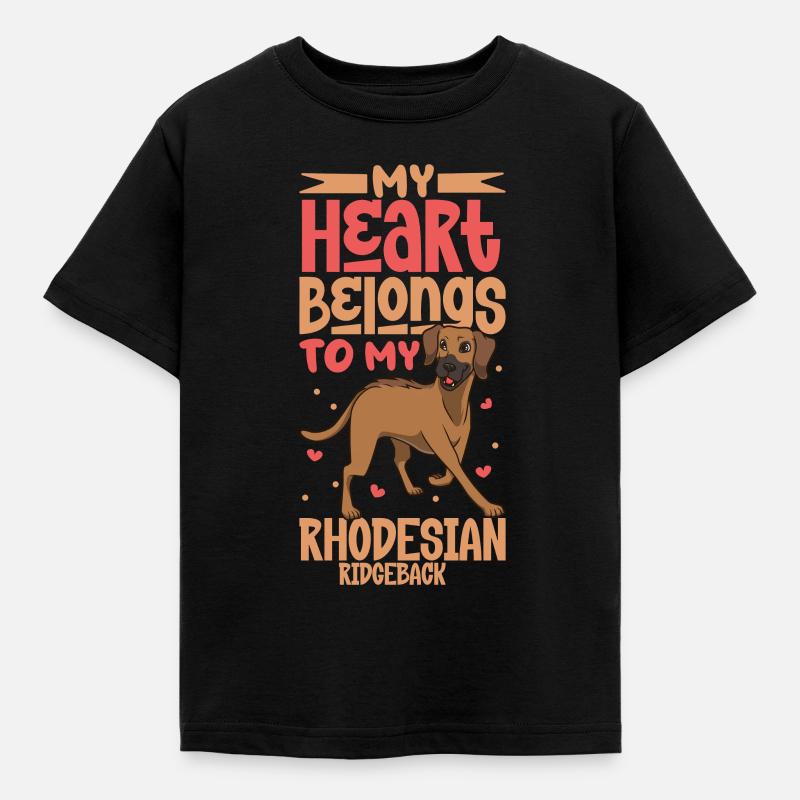 Hundeliebe - Rhodesian Ridgeback - Kinder T-Shirt - Schwarz