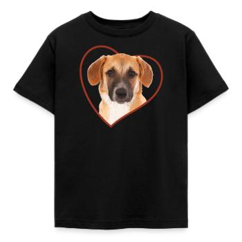 Broholmer Herz Hundeliebe - Kinder T-Shirt - Schwarz - Vorne - AI Model Kid Female (0cm)
