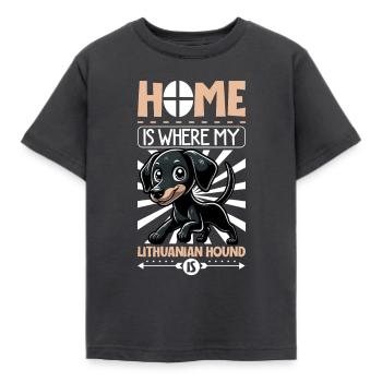 Zuhause - Litauische Bracke - Kinder T-Shirt - Dunkelgrau - Vorne - AI Model Kid Female (0cm)