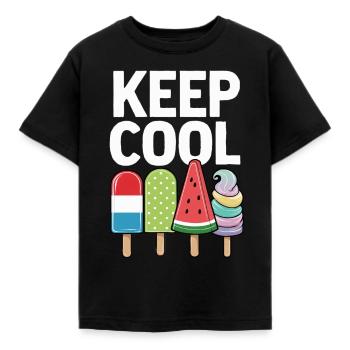 Keep Cool Popsicle Dessert d’été Funny Ice Cream - T-shirt Enfant - noir - Devant - AI Model Kid Female (0cm)