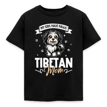 Maman terrier tibétain - T-shirt Enfant - noir - Devant - AI Model Kid Female (0cm)