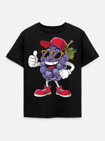 Trauben - Kinder T-Shirt - Schwarz