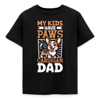 Welsh Corgi Cardigan Dad - Kids' T-Shirt - black - Front - AI Model Kid Female (0cm)