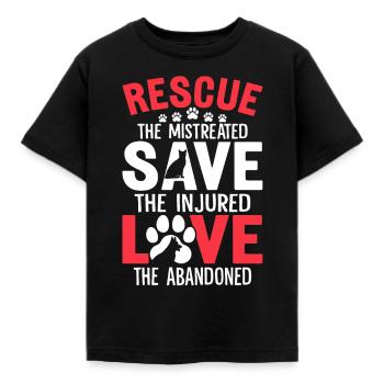 Rette die Misshandelten Rette die Verletzten Liebe Die - Kinder T-Shirt - Schwarz - Vorne - AI Model Kid Female (0cm)