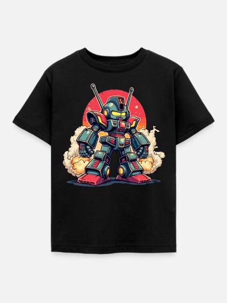 Roboter, Digitale Kunst - Kinder T-Shirt - Schwarz