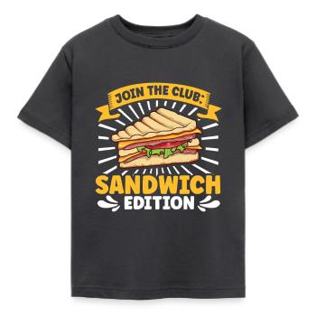 Tritt dem Club bei - Club Sandwich - Kinder T-Shirt - Dunkelgrau - Vorne - AI Model Kid Female (0cm)