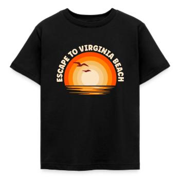 I'm fleeing to Virginia Beach - Kids' T-Shirt - black - Front - AI Model Kid Female (0cm)
