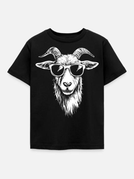 Ziege Goat Sonnenbrille - Kinder T-Shirt - Schwarz