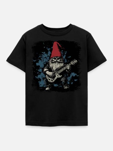 Gartenzwerg Rocker - Kinder T-Shirt - Schwarz