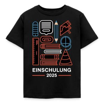 School enrolment 2025 Primary school Start of school - Kids' T-Shirt - black - Front - AI Model Kid Female (0cm)