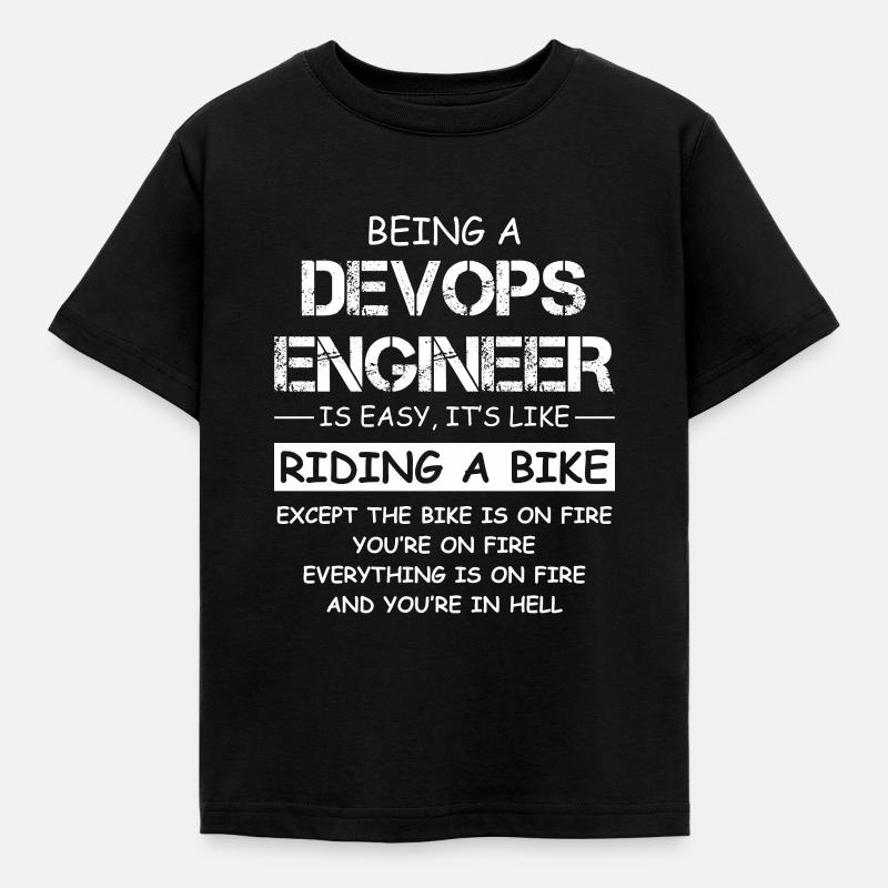 Devis d’ingénieur DevOps Fire Motorcycle - T-shirt Enfant - noir