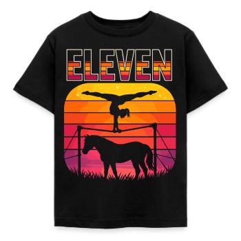 11 Geburtstag Pferde Reiterin Mädchen Geschenk - Kinder T-Shirt - Schwarz - Vorne - AI Model Kid Female (0cm)