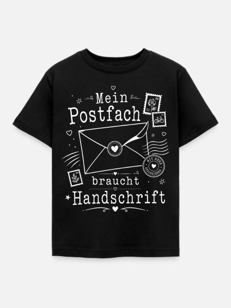 Analoge Freundschaft mit Briefcharme - Kinder T-Shirt - Schwarz