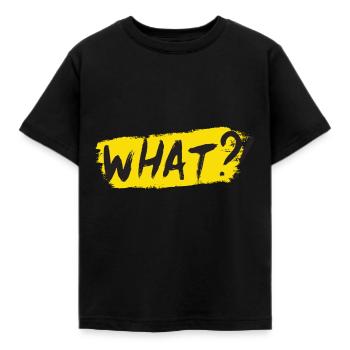 What - Kids' T-Shirt - black - Front - AI Model Kid Female (0cm)