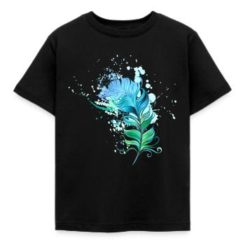 Feder - Kinder T-Shirt - Schwarz - Vorne - AI Model Kid Female (0cm)