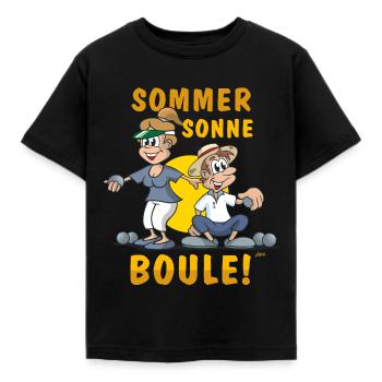 Cartoon Sommer Sonne Boule - Kinder T-Shirt - Schwarz - Vorne - AI Model Kid Female (0cm)